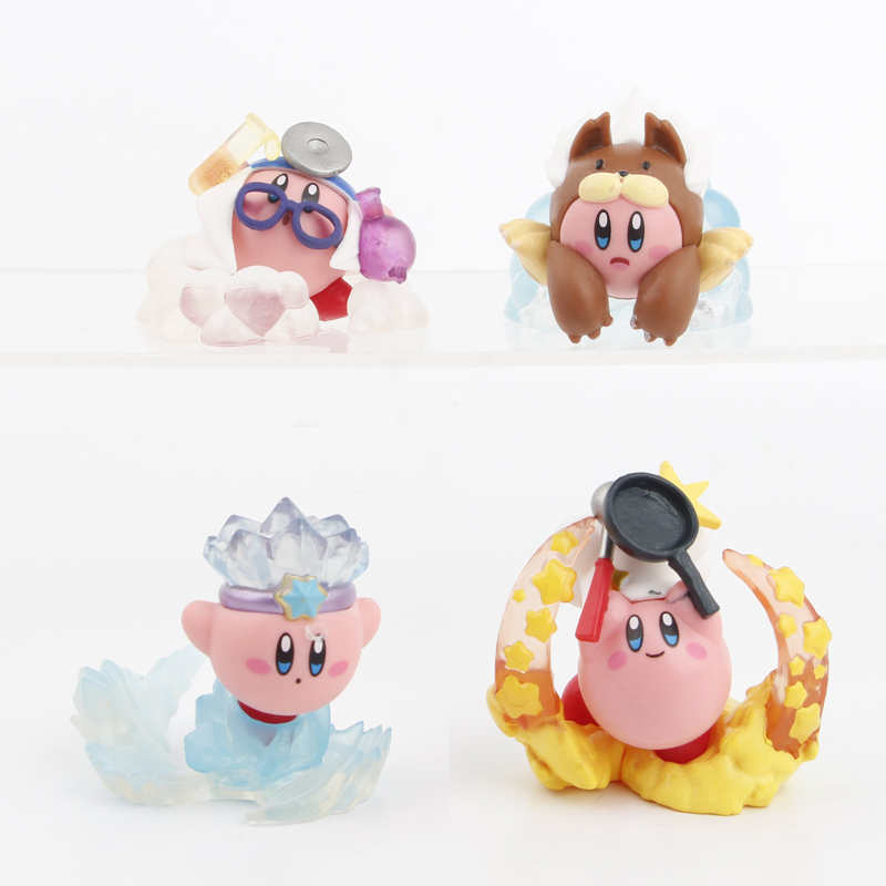 Model Kit Kirby - 4개/세트 케이크 장식용 식품 비닐 인형