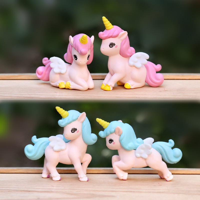 4개/세트 애니메이션 유니콘 Q 버전 귀여운 액션 피규 - Model Kit Unicorn 리뷰 및 가격