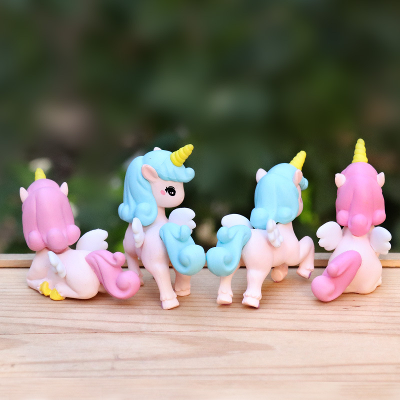 4개/세트 애니메이션 유니콘 Q 버전 귀여운 액션 피규 - Model Kit Unicorn 리뷰 및 가격